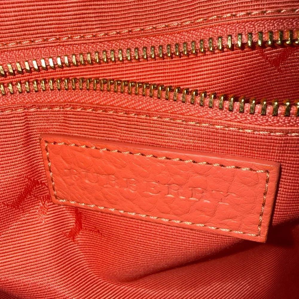 Burberry Coral Textured Satchel with Gold Accents - Picture 11 of 11